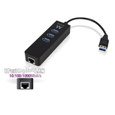Hub EWENT EW1140 de 3 portas 3.1+ 1 Gbps