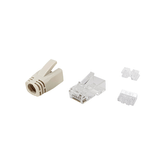KIT DE 100 CONECTORES RJ45 EQUIPADOS COM TAMPA E GUIA DA CATEGORIA 6A 121176