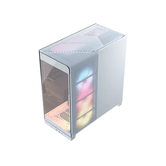 Vidro temperado CORSAIR 4500X RS-R ARGB de torre média, branco RGB branco