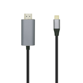 AISENS - CONVERSOR DE CABO USB-C A HDMI 4K@60HZ, USB-C/M-HDMI/M, NEGRO,