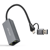 Nanocable Conversor USB-C+USB-A/M 3.0 RJ45 15cm