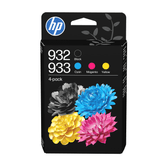 Cartucho HEWLETT PACKARD  Paquete de 4 tintas Originales HP 932 negro y 933 cian/magenta/amarillo 4 Colores 6ZC71AE
