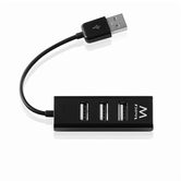 HUB USB 2.0 DE 4 PORTAS EWENT EW1123 PRETO