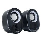 SPEAKERS 2.0 EQUIP LIFE MINI 6W RMS PRETO E BRANCO COR JACK 3,5" CONTROLE DE VOLUME FONTE DE ALIMENTAÇÃO USB