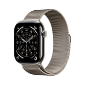 Capa de titânio natural celular para Apple Watch Series 11 GPS + de 46 mm com laço milanês natural - S/M