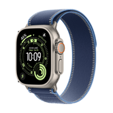Capa de titânio natural para Apple Watch Ultra 3 GPS + Cellular de 49 mm com anel de trilha azul/azul brilhante - M/L