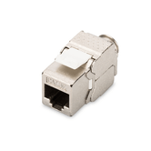 Cat 5e Keystone Jack  shielded RJ45 to LSA  tool free connection  incl. cable tie Silver