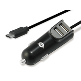 CARGADOR COCHE CONCEPTRONIC CARDEN05B CON CABLE USB-C + 2 PUERTOS TIPO A 5V/3.1A 15.5W