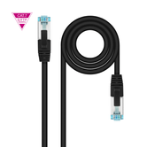 LATIGUILLO/CABO VERMELHO NANO CABO CAT.7 RJ45 LSZH SFTP PIMF AWG26 1M NEGRO