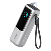 POWER BANK ANKER 25K 165W BUILT-IN USB C CABLE RETRACTIL SILVER