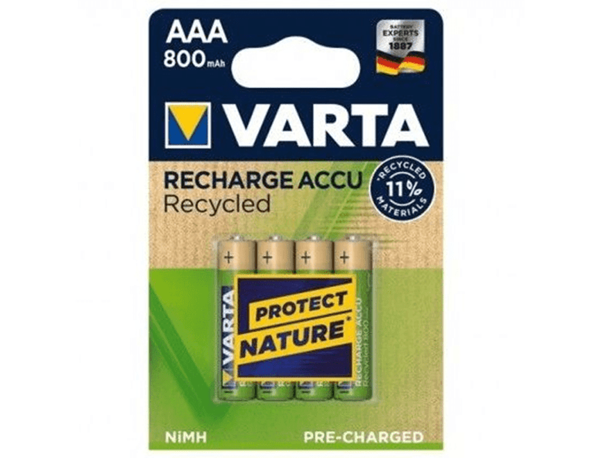 Varta Blister de 4 pilas recargables AAA Recycled 800mAh