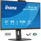 MONITOR IIYAMA 27" CON CAMARA INTEGRADA DE 5 MP COMPATIBLE CON WINDOWS HELLO, MICROFONO, DOCK USB-C, LAN, CONMUTADOR KVM Y SOPORTE AJUSTABLE EN A