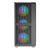 CASO SEMI-TORRE ATX GAMING MARS GAMING MCVAULT PRETO FRONTAL MALHA VERTICAL 4x120mm ARGB 3xPCI SEE
