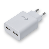 usb power charger 2 port 2.4a whi te
