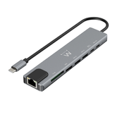 ENCAIXE MULTIPORTAS USB-C EWENT, 8 em 1, HDMI 4K