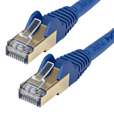 Cabo de rede Ethernet de 5m Cat6a RJ45 STP azul