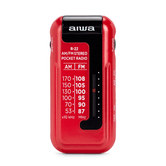 RÁDIO ANALÓGICO MINI AIWA R-22RD AM/FM HYPERBASS COR VERMELHA