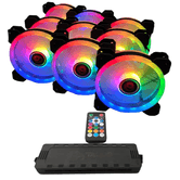 TALIUS IRIS SPECTRUM ARGB/CRONOS PACK 9 VENTILADORES DE 120MM + UNIDADE DE CONTROLE. COR PRETA