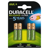 duracell pila recargable hr03 aaa 800mah blister*4