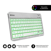 TECLADO SUBBLIM WIRED RETROILUMINADO SMART BACKLIT BT SILVER