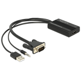 ADAPTADOR VGA PARA HDMI COM ÁUDIO+USB DELOCK 62597