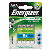 blister 4 pilas recargables extreme potencia 800 mah tipo hr03 energizer e300624400