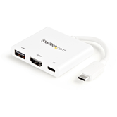 USB TYPE-C TO HDMI ADAPTER PD & USB PORT -USB-C 4K - WHI TE