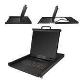 CONSOLA KVM PARA RACK CON 16 PUERTOS VGA Y LCD DE 19