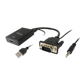 ADAPTADOR VGA MASCULINO PARA HDMI FEMININO COM CONECTOR DE ÁUDIO 3,5" EQUIP 119038