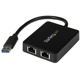 PLACA ETHERNET 2 PORTAS RJ45 EXTERNA USB 3.0 COM 1X USB A