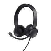 HEADSET TRUST HS-260 25334 USB ADAPTADOR USB USB-C MICROFONE DOBRÁVEL COM FONE DE OUVIDO COM CANCELAMENTO DE RUÍDO