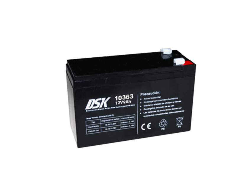 DSK bateria de plomo acido alta descarga UPS SAI 12v 9ah negro - PCBox