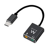 PLACA DE SOM EWENT USB TIPO C COM 2 JACKS DE 3,5 MM
