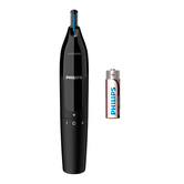 APARADOR DE PELOS NASAIS - ORELHAS PHILIPS NT1650/16 À PROVA D'ÁGUA, COR IMPERMEÁVEL, BATERIA AA PRETA