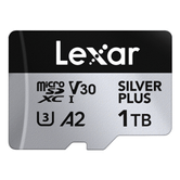 LEXAR 1TB MICROSDXC UHS-I PRATA DE ALTO DESEMPENHO MAIS ATÉ 205 MB/S DE LEITURA 150 MB/S DE GRAVAÇÃO C10 A2 V30 U3, COM ADAPTADOR