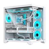 Caja HIDITEC  H3 PRO RGB Transparente, Blanco
