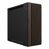 Capa preta moderna Asus ProArt PA602 Wood Edition - painel preto de metal, madeira