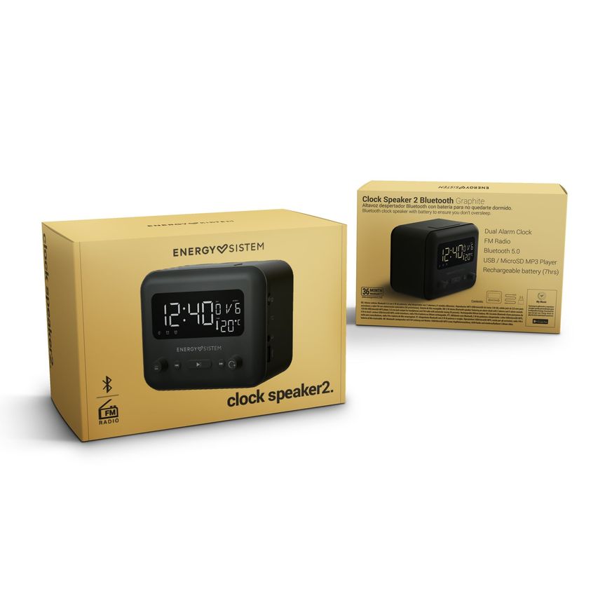 CLOCK SPEAKER 2 BLUETOOTH GRAPHITE