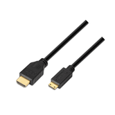 CABO AISENS HDMI MASCULINO PARA MINI HDMI MACHO 1,8M ALTA VELOCIDADE COM ETHERNET FULL HD PRETO A119-0114