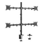 SUPORTE DE TELA PARA MESA DE 17"-32" BRAÇO ARTICULADO DUPLO SUPORTA 4 MONITORES PADRÃO VESA ATÉ 9KG
