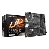 GIGABYTE AMD B550M K Placa base - Processadores AMD Ryzen 5000, até 4733 MHz DDR4, 1xPCIe 4.0 + 1xPCIe 3.0 M.2, LAN 1GbE, USB 3.2 Gen 1 Socket AM4
