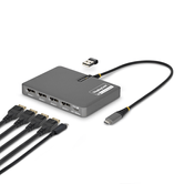 Adaptador USB-C para 4x DisplayPort - 4K 60 Hz - PD 140 W