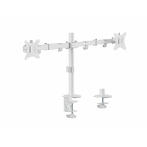 EQUIP 650167 SUPORTE DE MESA PARA 2 TELAS DE 17" A 32" COM BRAÇO INCLINÁVEL E GIRATÓRIO 360° COR BRANCA