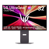 MONITOR LG 32" ULTRAGEAR OLED 32GX870B-B: PANEL OLED, RESOLUCION 4K UHD, 240 HZ, 0,03 MS, DISPLAYHDR TRUE BLACK 500, G-SYNC COMPATIBLE, FREESYNC