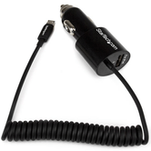 CARGADOR USB CON CABLE MICROUSB Y PUERTO USB PARA COCHE NEG RO