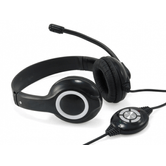 HEADSET CONCEPTRONIC CHATSTAR2U2R USB MICROFONO FLEXÍVEL CONTROLE DE VOLUMEN COR NEGRO/BLANCO CCHATSTARU2B