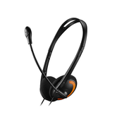 CANYON Auriculares basicos PC con microfono-Enchufe 2x3,5 mm-Almohadillas de espuma-Cable1,8m-Negro+Naranja CNS-CHS01BO