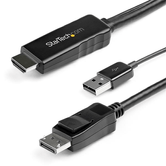 CABO 2M HDMI PARA DISPLAYPORT 4K 30HZ - USB-POWER ED