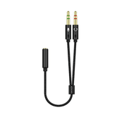 AISENS - CABO ADAPTADOR DE ÁUDIO JACK 3.5 4PINES/H-2XJACK 3.5 3PINES/M,