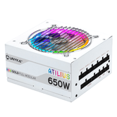 UNYKA ATX Atilus RGB Branco 650W 650W 12 cm 80 PLUS Ouro Totalmente Modular